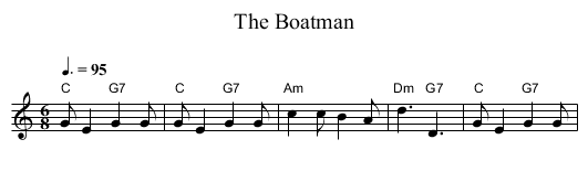 Boatman, The  - staff notation