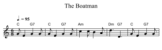 Boatman, The  - staff notation