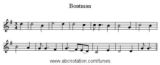 Boatman - staff notation