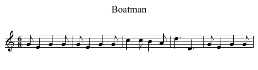 Boatman - staff notation