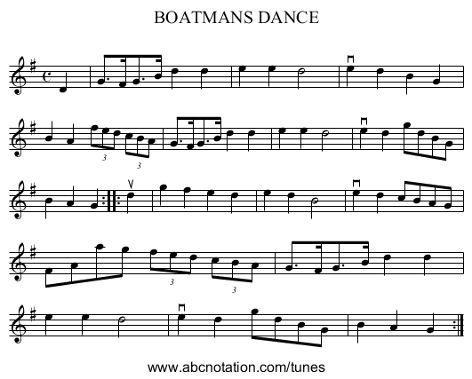 BOATMANS DANCE - staff notation