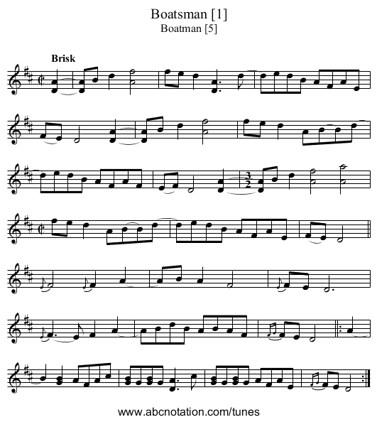 Boatsman [1] - staff notation