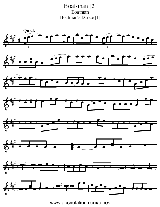Boatsman [2] - staff notation