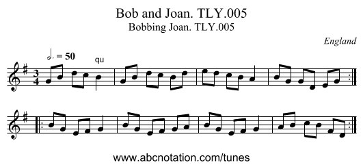 Bob and Joan. TLY.005 - staff notation