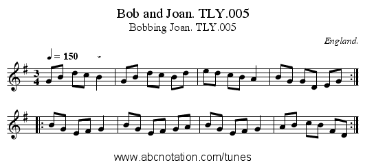 Bob and Joan. TLY.005 - staff notation