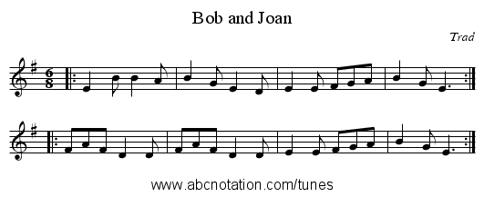 Bob and Joan - staff notation