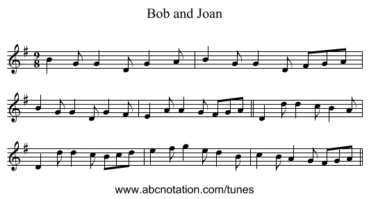 Bob and Joan - staff notation