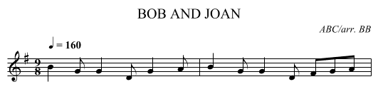 BOB AND JOAN - staff notation