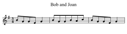 Bob and Joan - staff notation