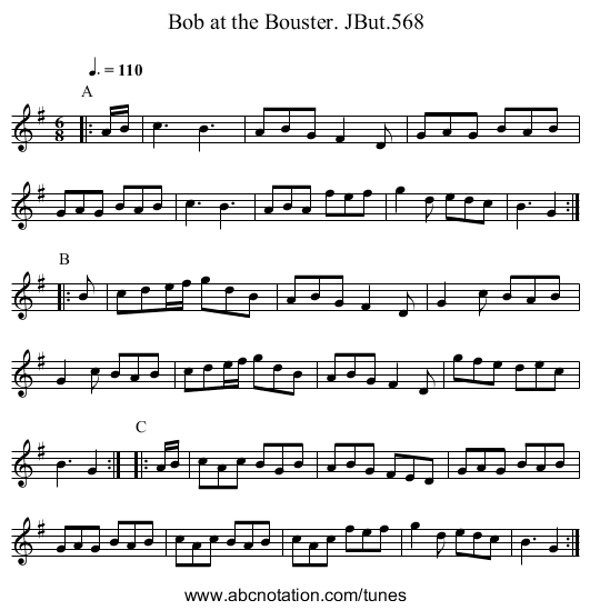 Bob at the Bouster. JBut.568 - staff notation