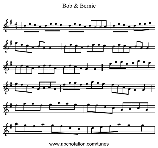 Bob & Bernie - staff notation