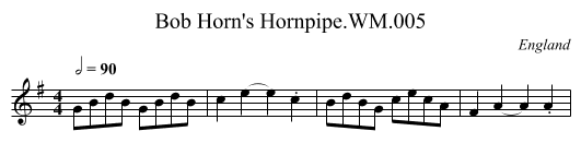 Bob Horn's Hornpipe.WM.005 - staff notation