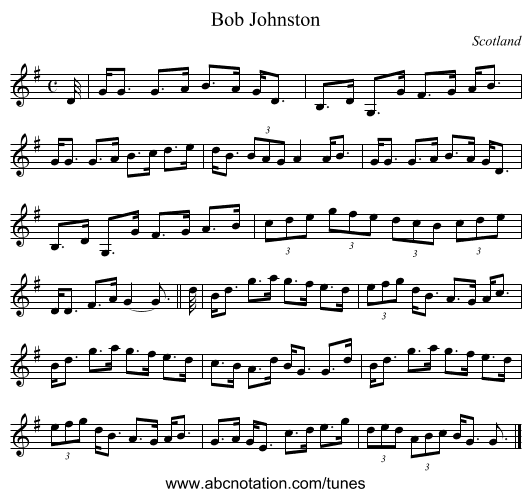 Bob Johnston - staff notation