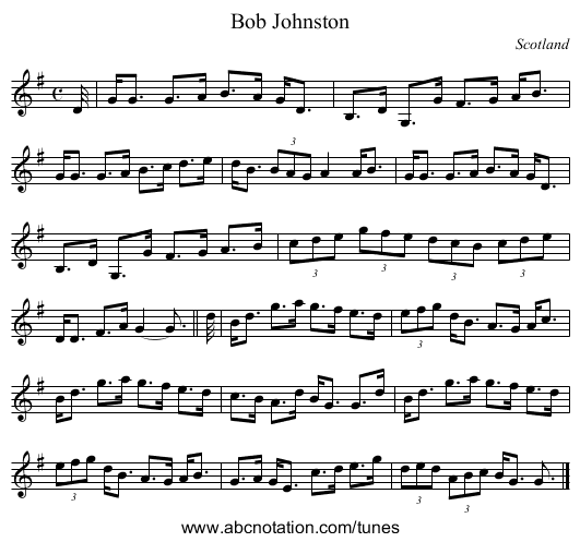 Bob Johnston - staff notation