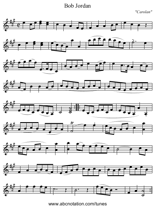 Bob Jordan - staff notation
