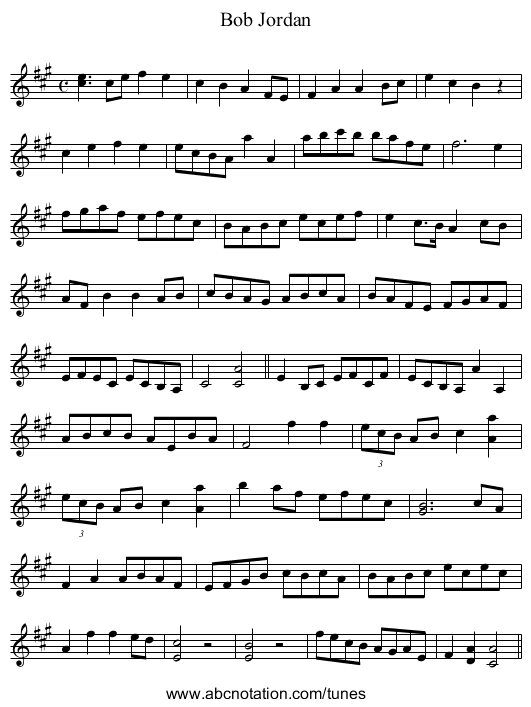 Bob Jordan - staff notation