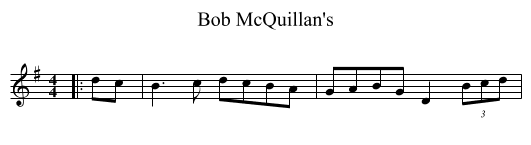 Bob McQuillan's - staff notation