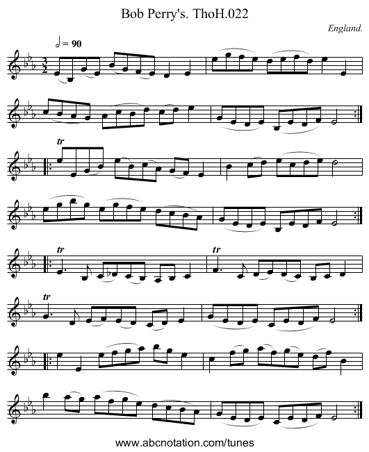 Bob Perry's. ThoH.022 - staff notation