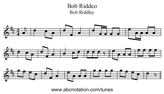 Bob Riddeo - staff notation