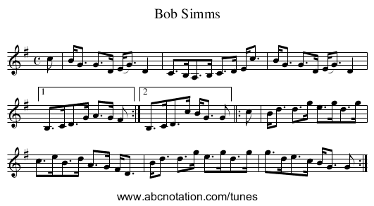 Bob Simms - staff notation