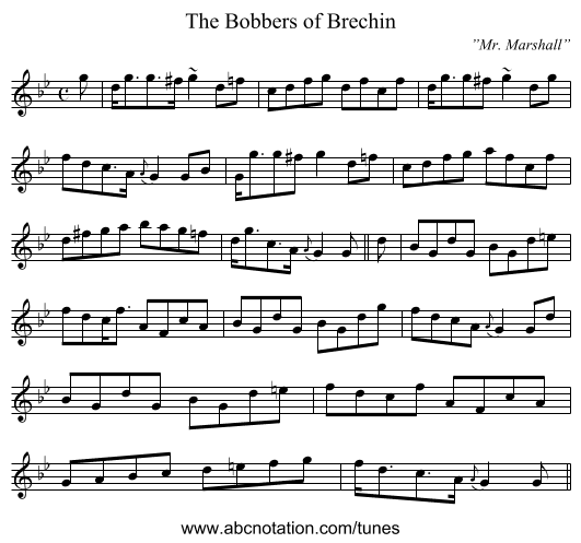Bobbers of Brechin, The - staff notation