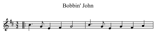 Bobbin' John - staff notation