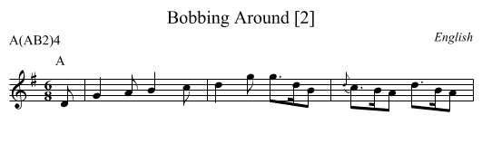 Bobbing Around [2] - staff notation