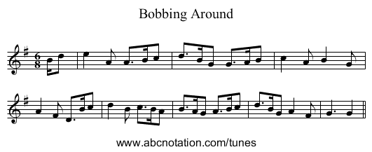 Bobbing Around - staff notation