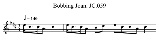 Bobbing Joan. JC.059 - staff notation