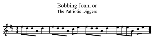 Bobbing Joan, or - staff notation