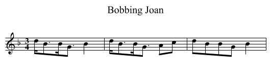 Bobbing Joan - staff notation