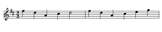 Bobbing Joan - staff notation