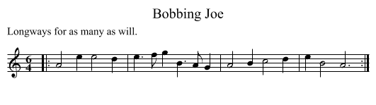 Bobbing Joe - staff notation
