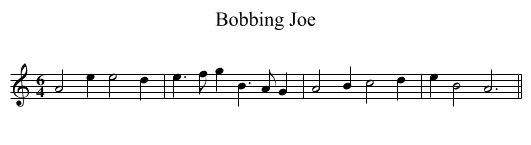 Bobbing Joe - staff notation