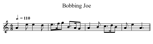 Bobbing Joe - staff notation