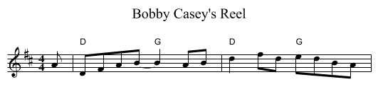 Bobby Casey's Reel - staff notation