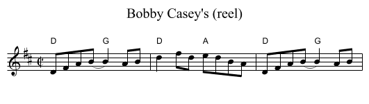 Bobby Casey's (reel) - staff notation