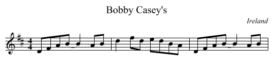 Bobby Casey's - staff notation