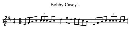 Bobby Casey's - staff notation