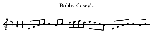 Bobby Casey's - staff notation