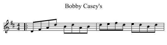 Bobby Casey's - staff notation