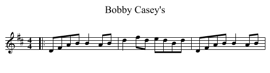 Bobby Casey's - staff notation