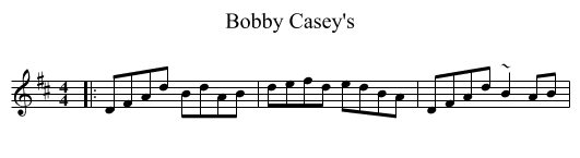 Bobby Casey's - staff notation