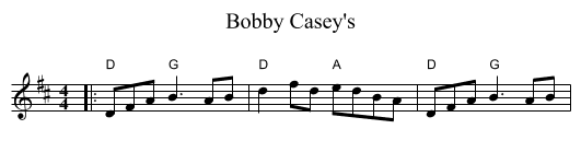 Bobby Casey's - staff notation