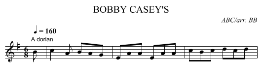 BOBBY CASEY'S - staff notation