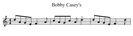 Bobby Casey's - staff notation