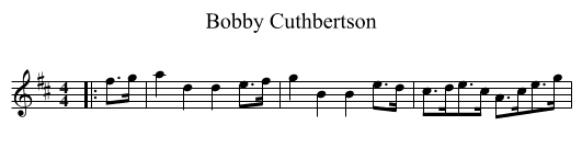 Bobby Cuthbertson - staff notation