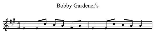 Bobby Gardener's - staff notation