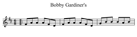 Bobby Gardiner's - staff notation