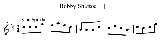 Bobby Shaftoe [1] - staff notation